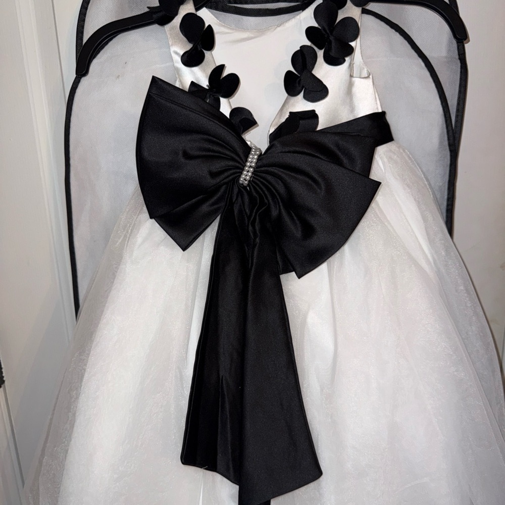Azazie Black and White Formal Kids Dress